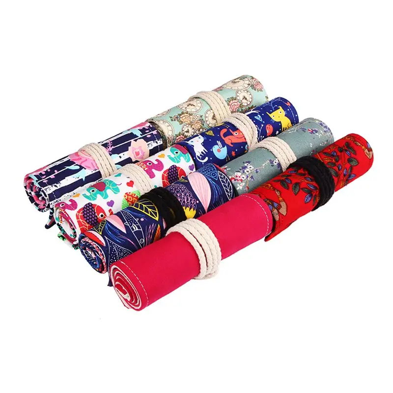 

Durable Canvas Colored Pencils Wrap Roll up Case Holder Pouch Organizer for Fine Art boys and girls Sketch pen Holder 36/48/72