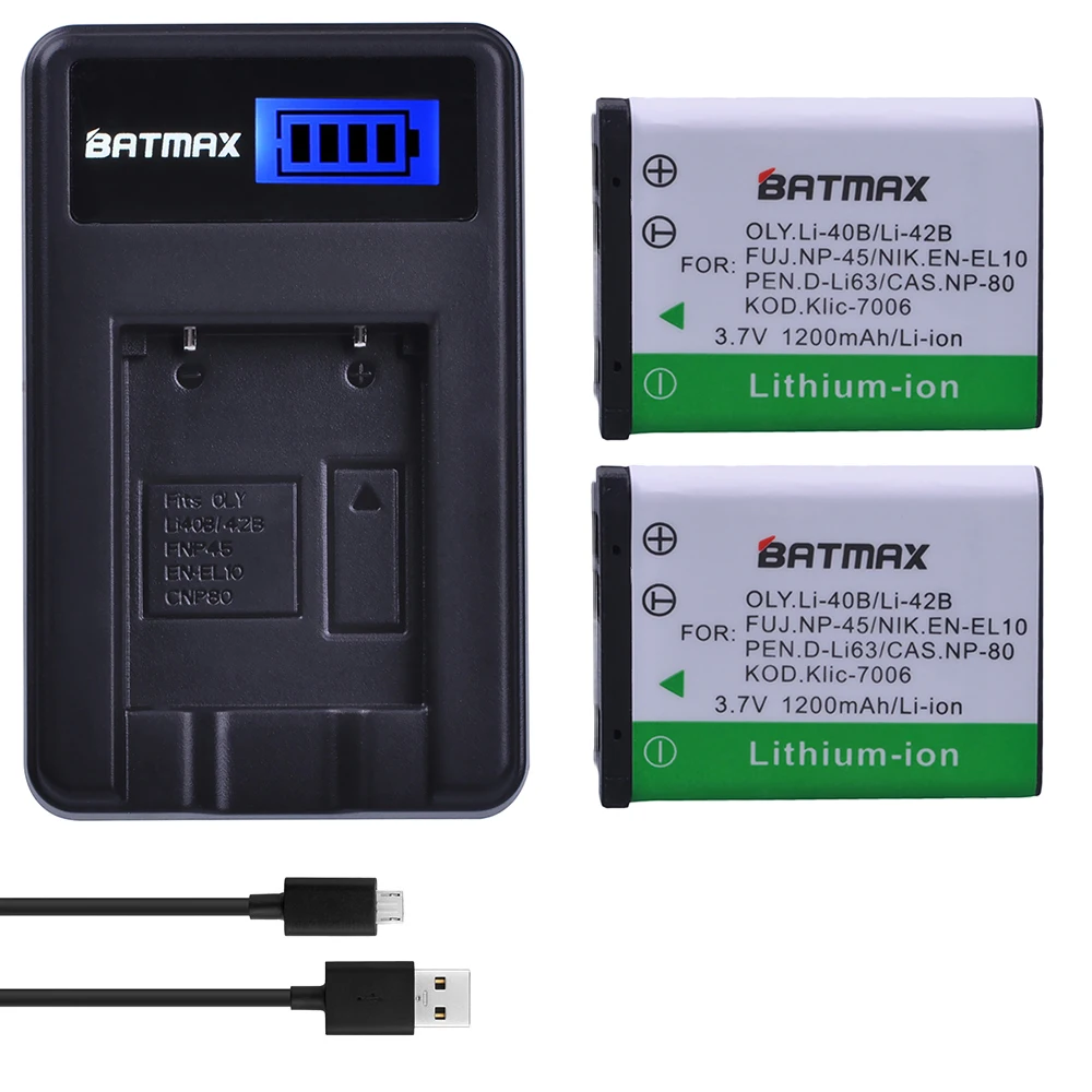 2 шт. USB зарядное устройство для фотоаппарата Olympus FUJI|Цифровые аккумуляторы| |