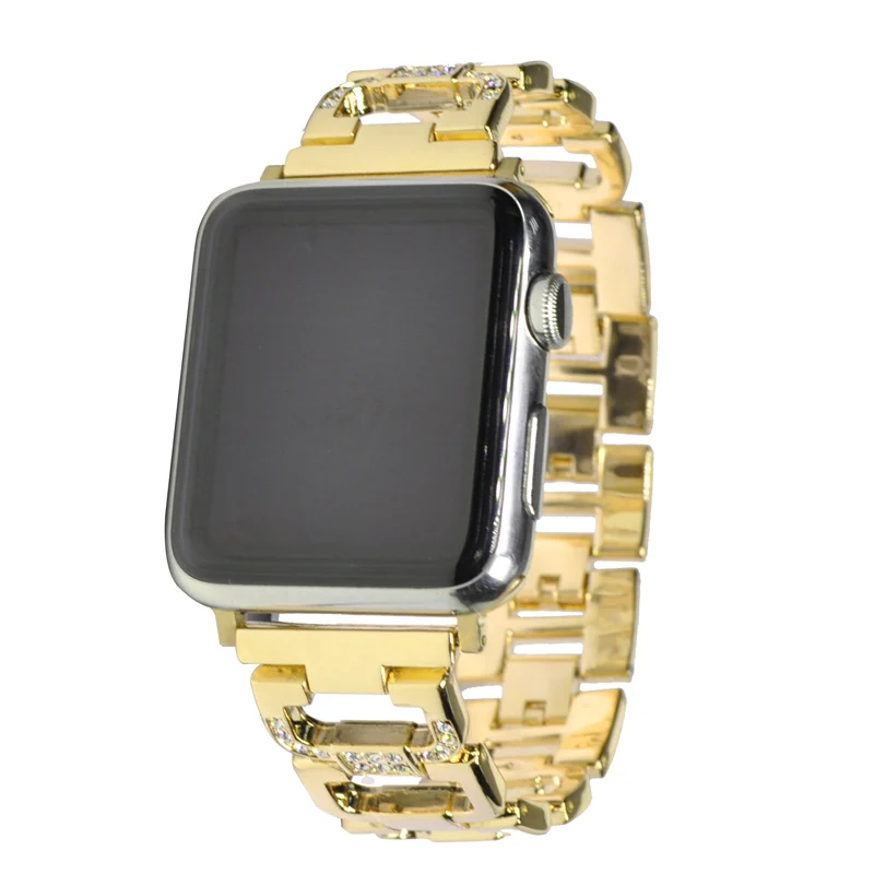 Модный роскошный классический ремешок из нержавеющей стали для Apple watch 38 мм 42