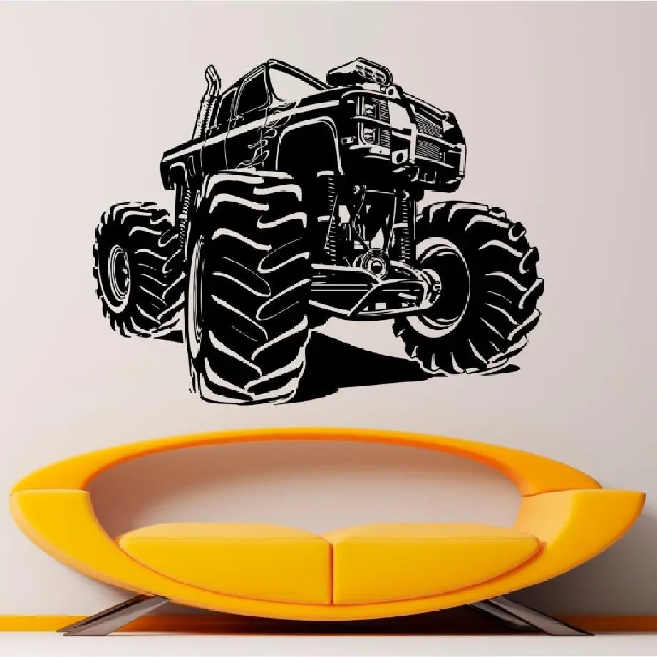 Наклейка на стену Monster Truck виниловая наклейка на гоночный автомобиль художественная Фреска дом гостиная гараж интерьер съемный домашний плакат Декор WW-175