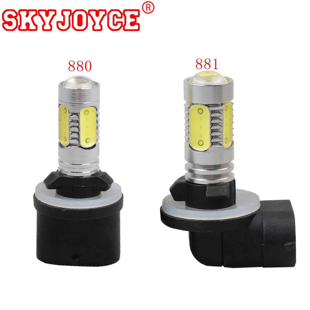 SKYJOYCE 2 шт. светодиодный светильник 880 светодиодный лампы 881 светодиодный противотуманный фонарь H27 прямой изогнутый коннектор H11 9005 цвет: желтый, белый вождение автомобиля светодиодный H16 H3