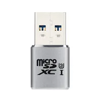 Серебристый USB Micro SD кард-ридер 5 Гбит/с супер скорость USB 3,0 Micro SDXC TF T-flash кард-ридер адаптер - Цвет: Серебристый
