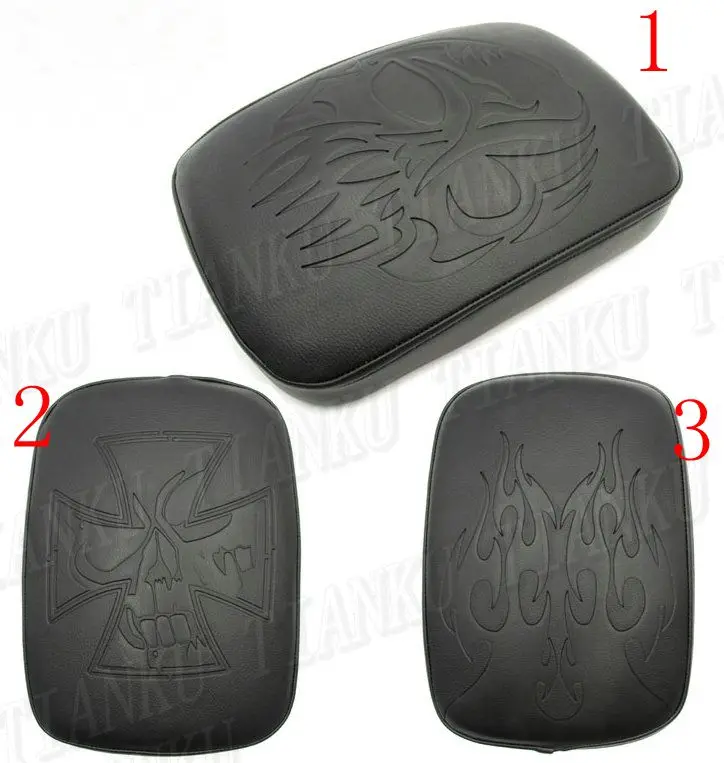 Universal Flame Leather Rear Fender Seat Pad 8 Suction Cup For Shadow Steed Magna Vulcan Classic VN Boulevard C50 VStar 400 650 |