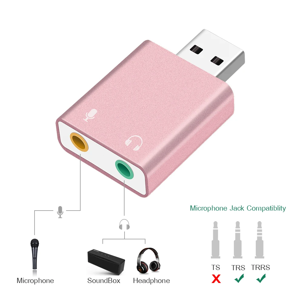 GOOJODOQ Внешняя USB звуковая карта ультра-портативная HIFI волшебный голос 7.1CH микрофон-в аудиовыход порт Бесплатный привод Разъем звуковая карта