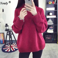 women turtleneck sweaters autumn winter 2021 pull jumpers pullover casual warm knitted sweaters female oversized sweater pull
