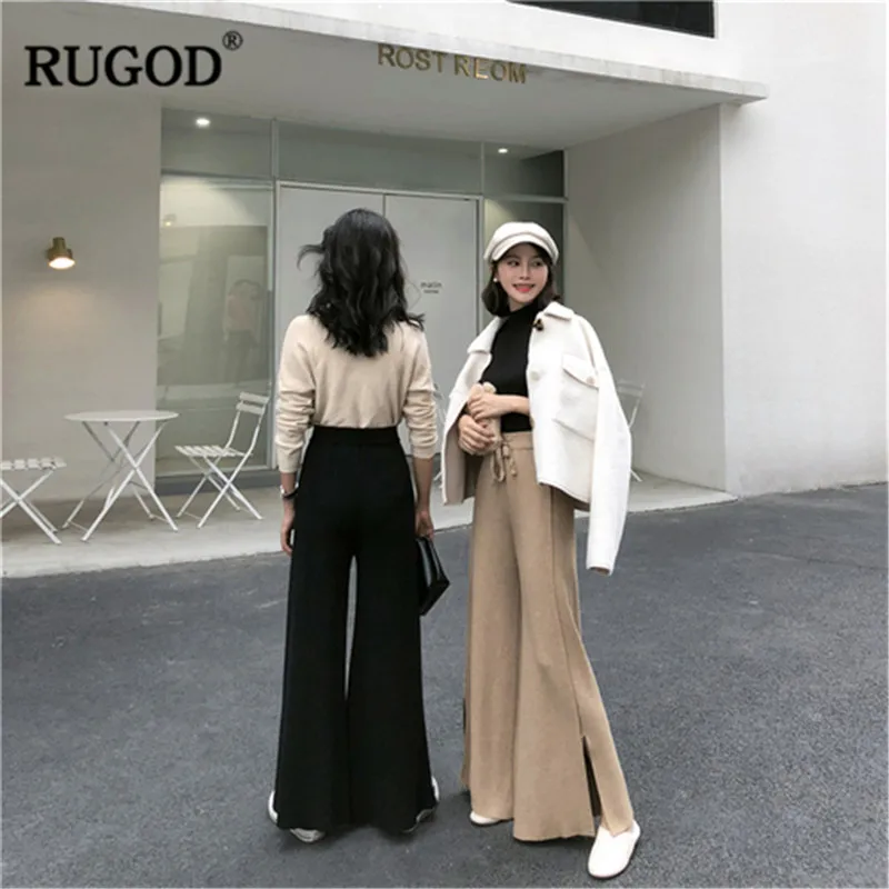 Женские брюки с высокой талией RUGOD однотонные Свободные повседневные штаны