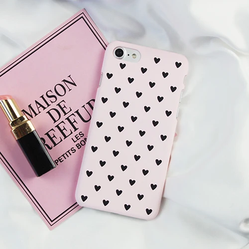 Чехол LOVECOM Love Heart с графическим рисунком для iPhone 11 Pro Max XS XR XS Max X 5 5S 6 6S 7 8 Plus, чехол на заднюю панель из матового жесткого поликарбоната - Цвет: Pink 2