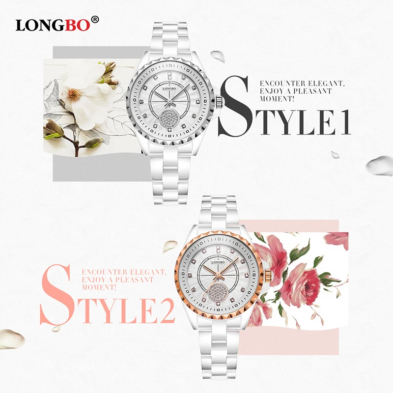 LONGBO женские часы Роскошные повседневные Кварцевые керамические relojes mujer модные