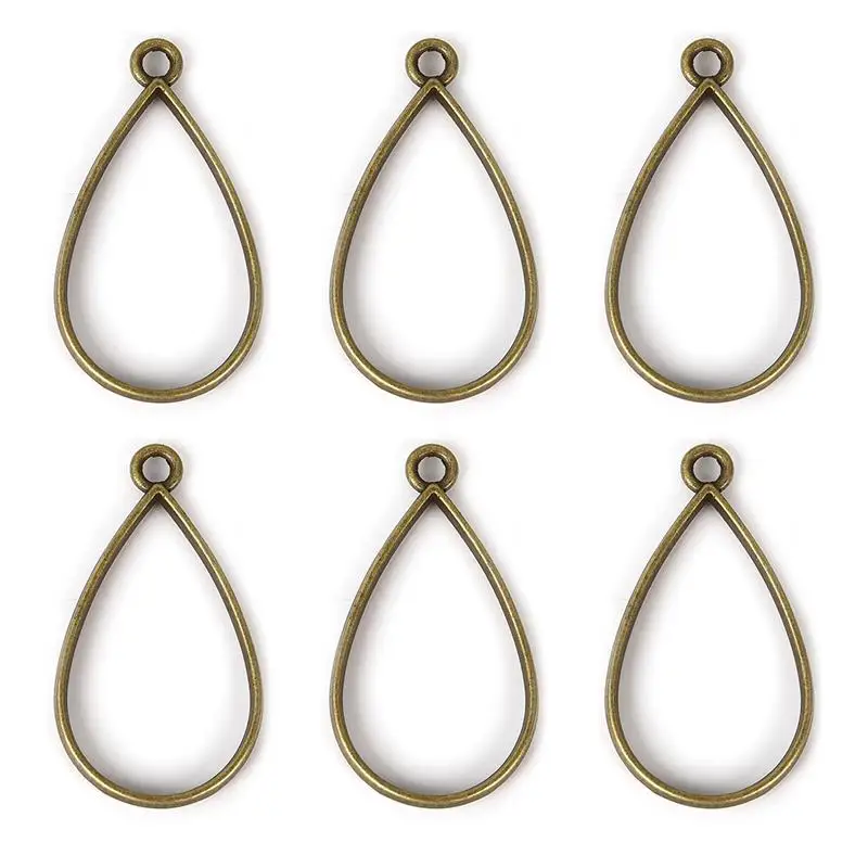 Drop Bronze-10pcs 10 шт установка в открытую рамку Пустые Подвески Ассорти геометрические полые прессованные цветы полимерная рамка Формочки ободок DIY Изготовление ювелирных изделий - Окраска металла: Drop Bronze-10pcs