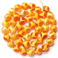 high quality 8mm pretty natural multicolor agates onyx faceted round shape loose beads 15 jewellery making w1832