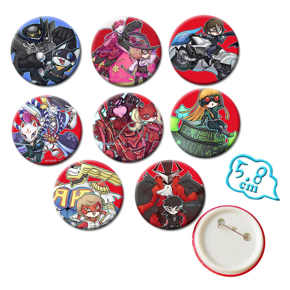 OHCOMCIS 8 шт./компл. Otaku аниме Persona 5 P5 Ren Amamiya значки ПВХ шпильки пуговичная брошь