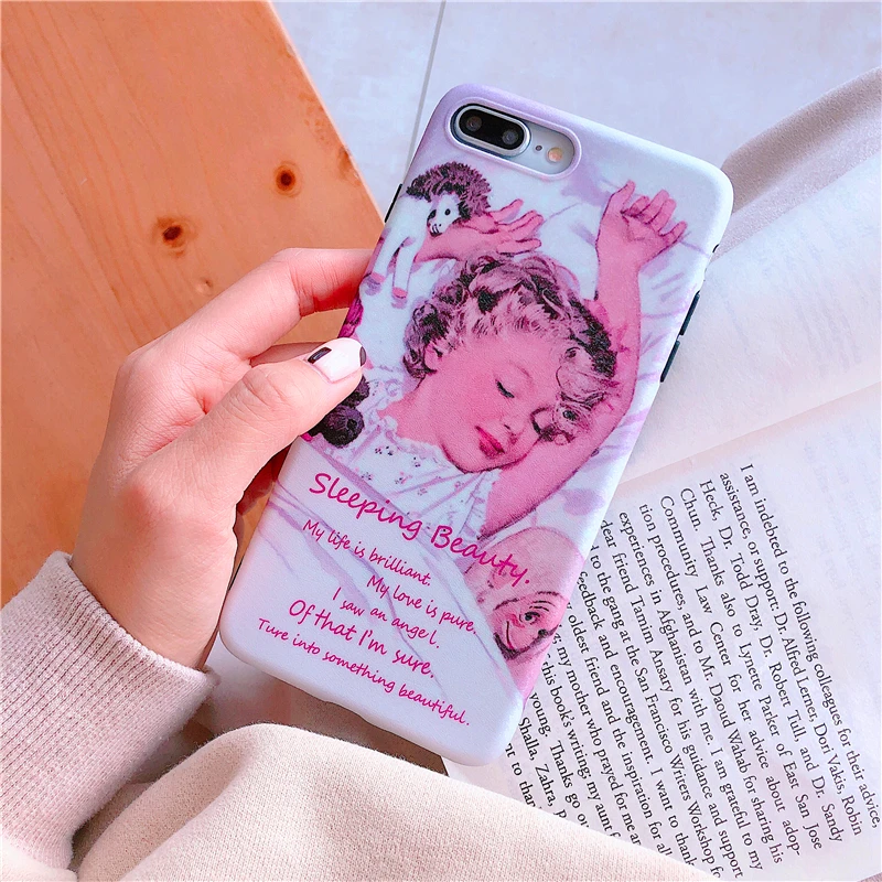 Silk print retro style good night Lovely princess white phone Case For Apple iphone 6 6s 7 8 Plus X XS XR MAX |
