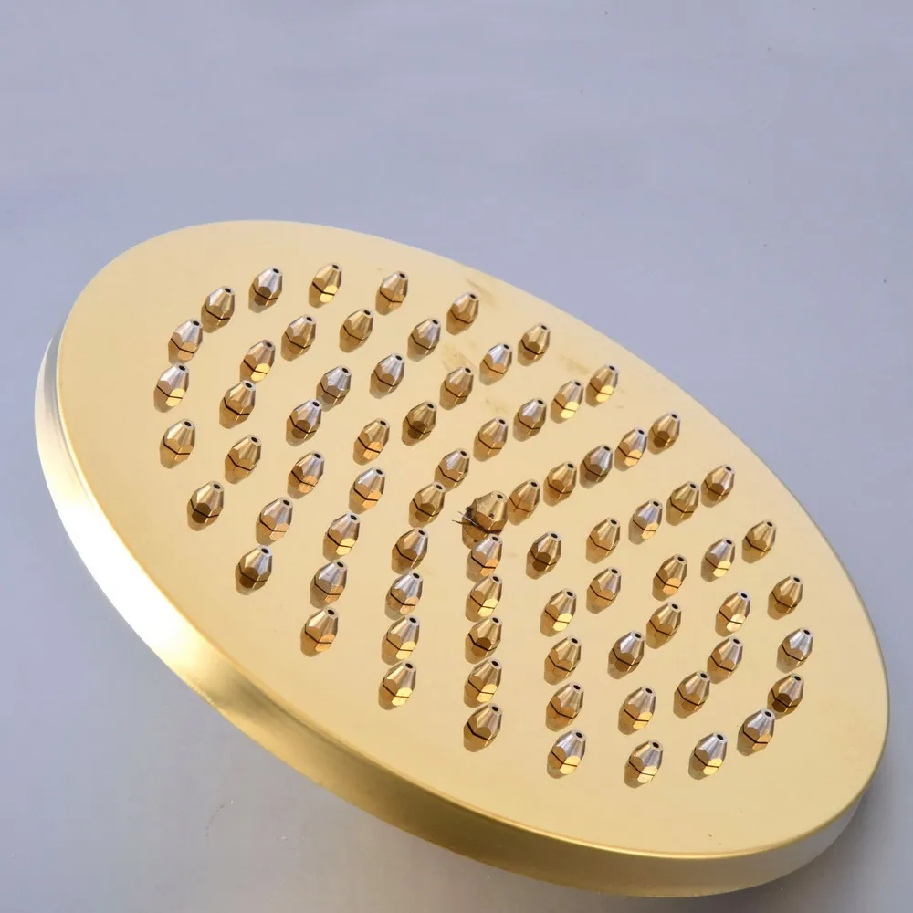 

Bathroom Accessory 8" Inch Luxury Gold Color Brass Water Saving Round Shape Top Rain Shower Head Bathroom Fitting ash266