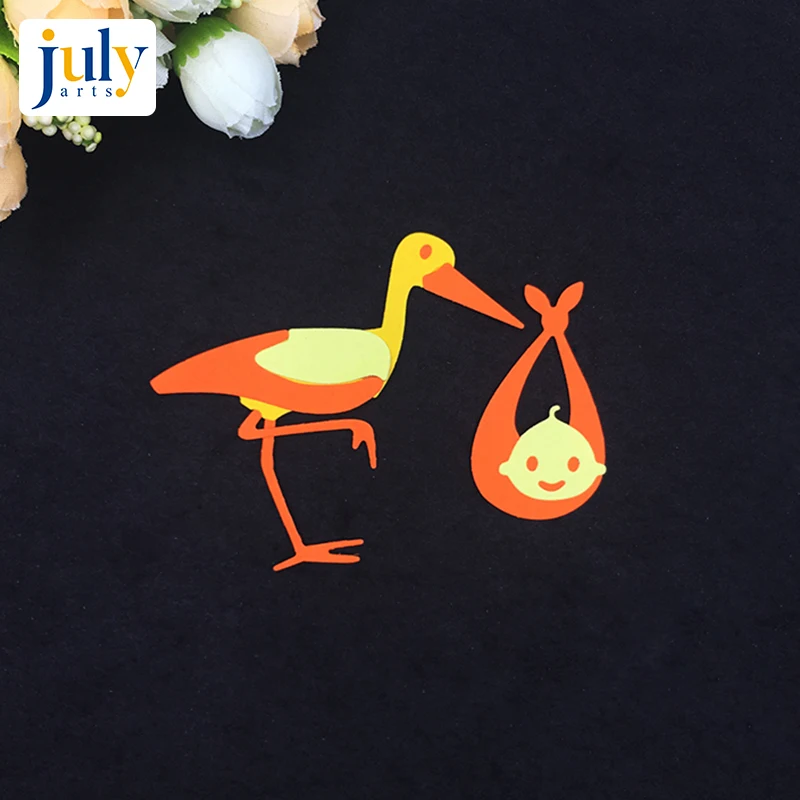 Нож для вырубки Julyarts Scrapbooking белый журавль для детского творчества, для создания открыток и украшений.