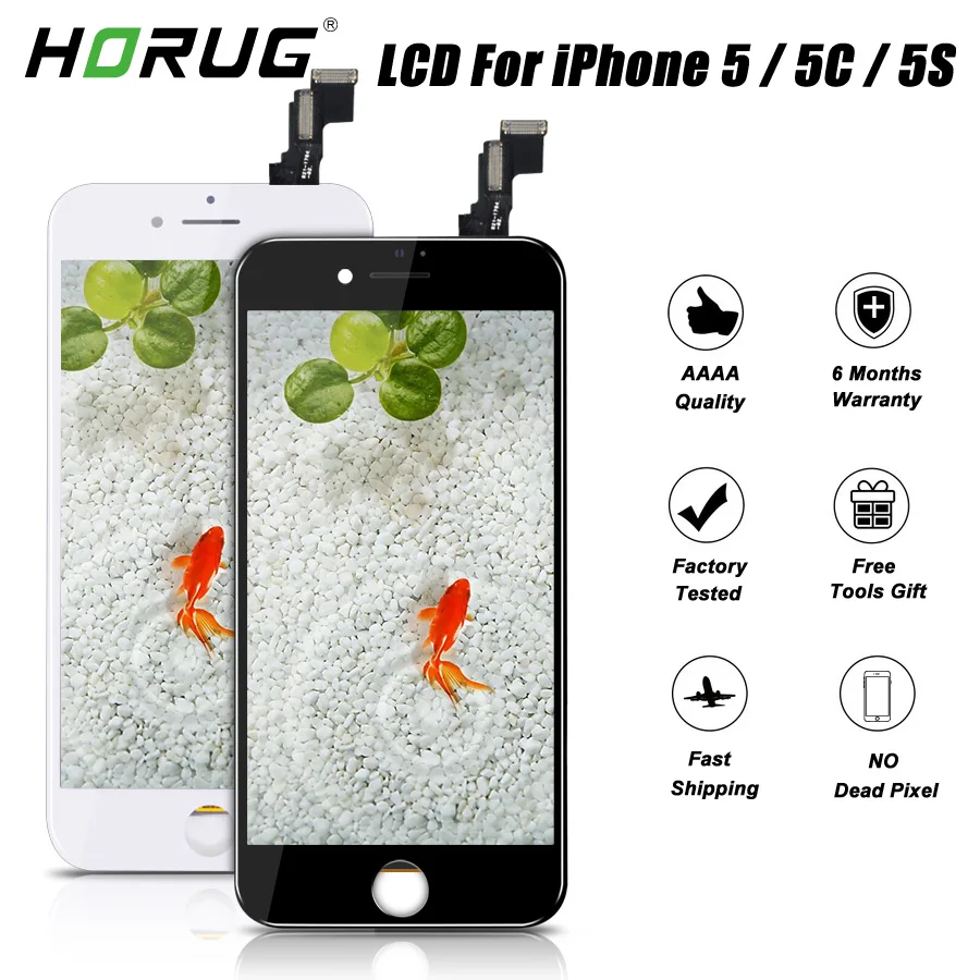 HORUG AAAA качественный ЖК экран для iPhone 5 5C 5S дисплей сборка замена LCD дигитайзер