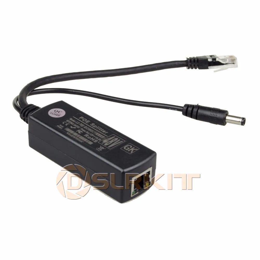 DSLRKIT Gigabit активный сплиттер PoE Power Over Ethernet 48V to 12V 1A 2A 10/100/1000Mbps|power splitter|power ethernetpower over