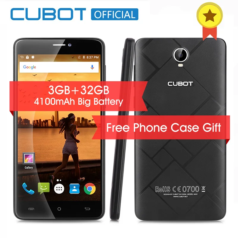 Макс 6.0 Дюймов 4100 мАч Смартфон Cubot 3 ГБ RAM 32 ROM Сотовый телефон Android 4 Г LTE