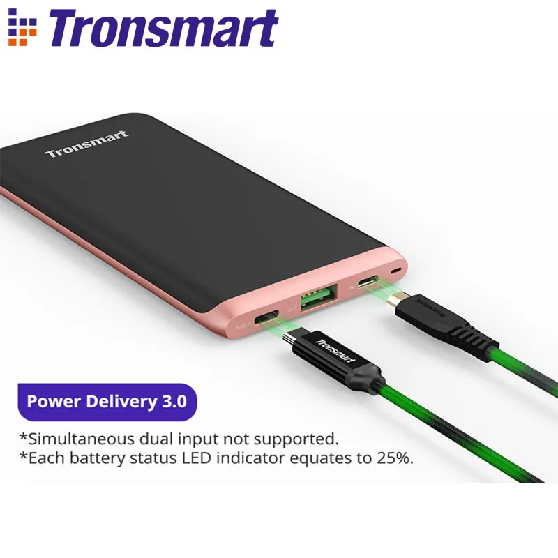[Корабль из России] Tronsmart Trim pdd01 power Bank 10000 мАч Быстрая зарядка 3 0 портативное