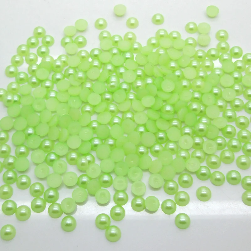 

2000 шт. 5 мм зеленые полукруглые жемчужные бусины для рукоделия кабошон Kawaii DIY украшения Аксессуары