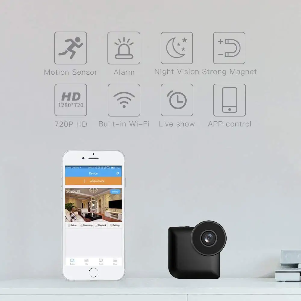 Мини WiFi IP камера беспроводная P2P пульт дистанционного управления невидимый