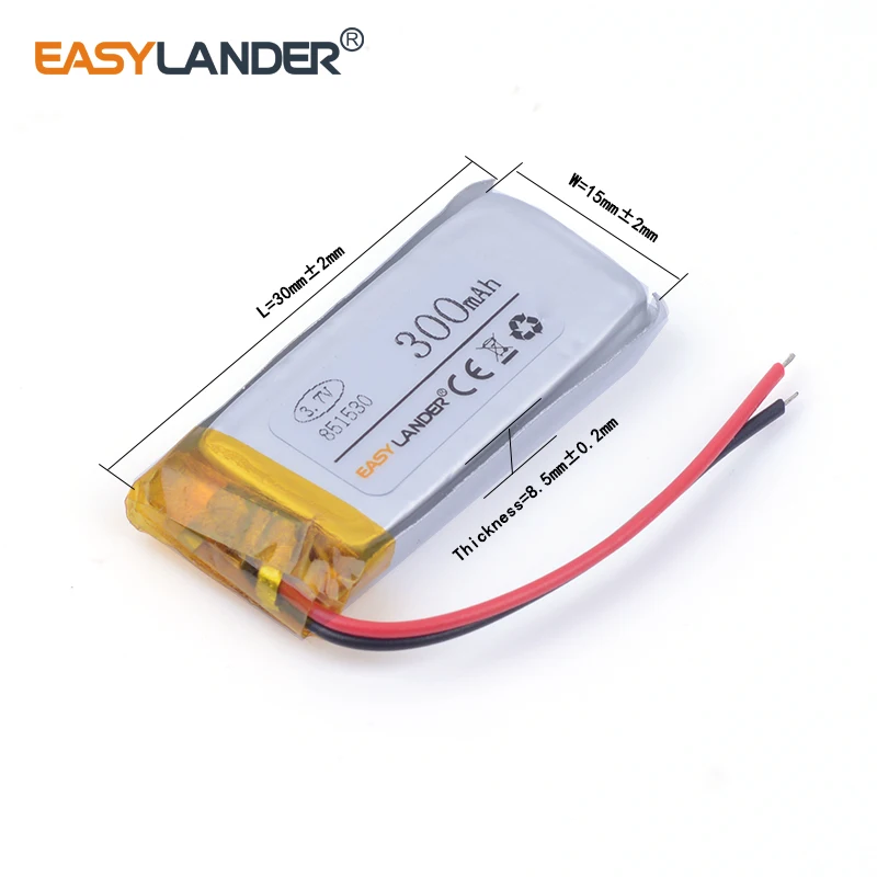li - ion 3.7V 300mAH 851530 Polymer lithium / Li-ion battery for TOY POWER BANK GPS mp3 mp4 cell phone speaker | Электроника