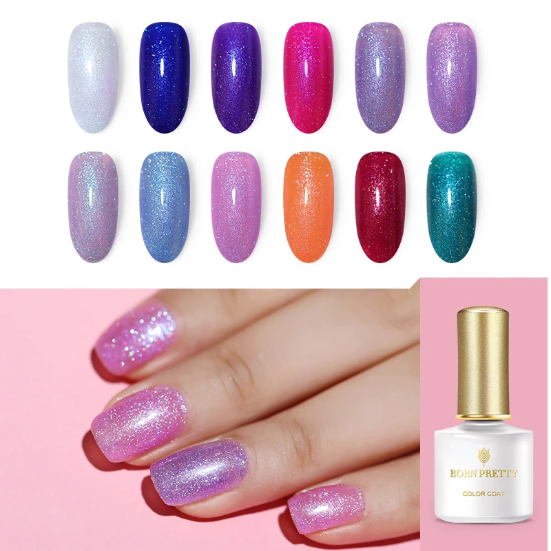 BORN PRETTY Rainbow УФ гель 6 мл Блестящий отмачиваемый Гель лак длительный для ногтей 12