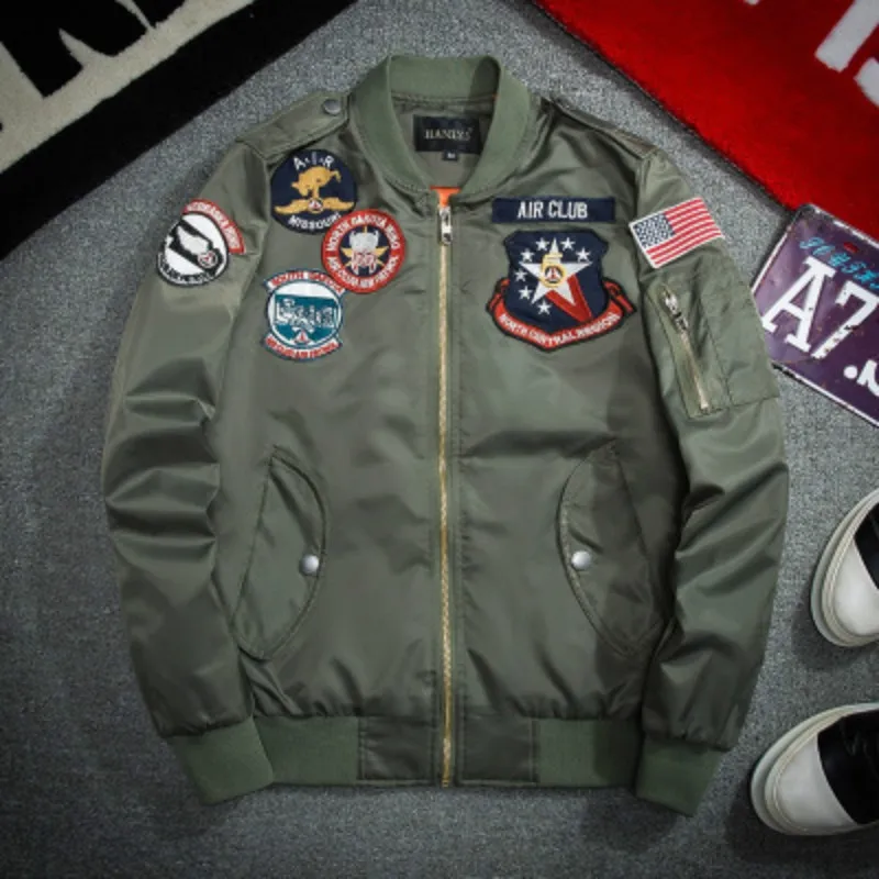 Jaqueta Masculina Men's Bomber Jacket and Coats Vintage Air Force Hip Hop Kanye West 2018 Autumn Windbreaker Streetwear D11 | Мужская