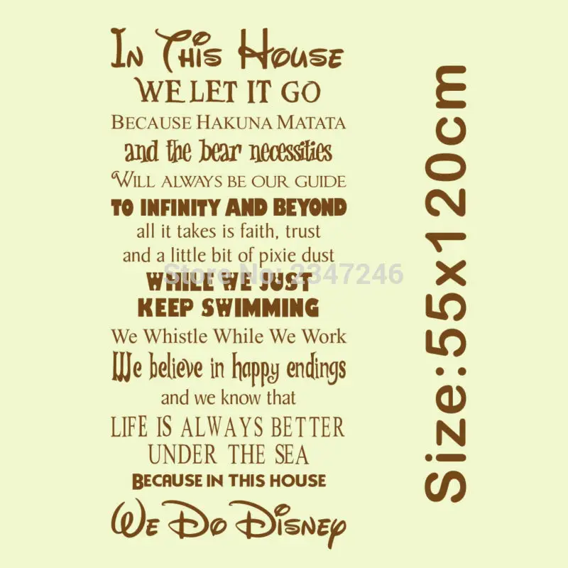 Family Rules Wall Decal for Living Room Art Mural Carved Decoration- Let It Go image 4