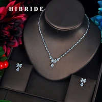 hibride new arrival dubai jewelry set aaa cubic zircon necklace earring set elagant pendientes mujer moda wholesale n 605