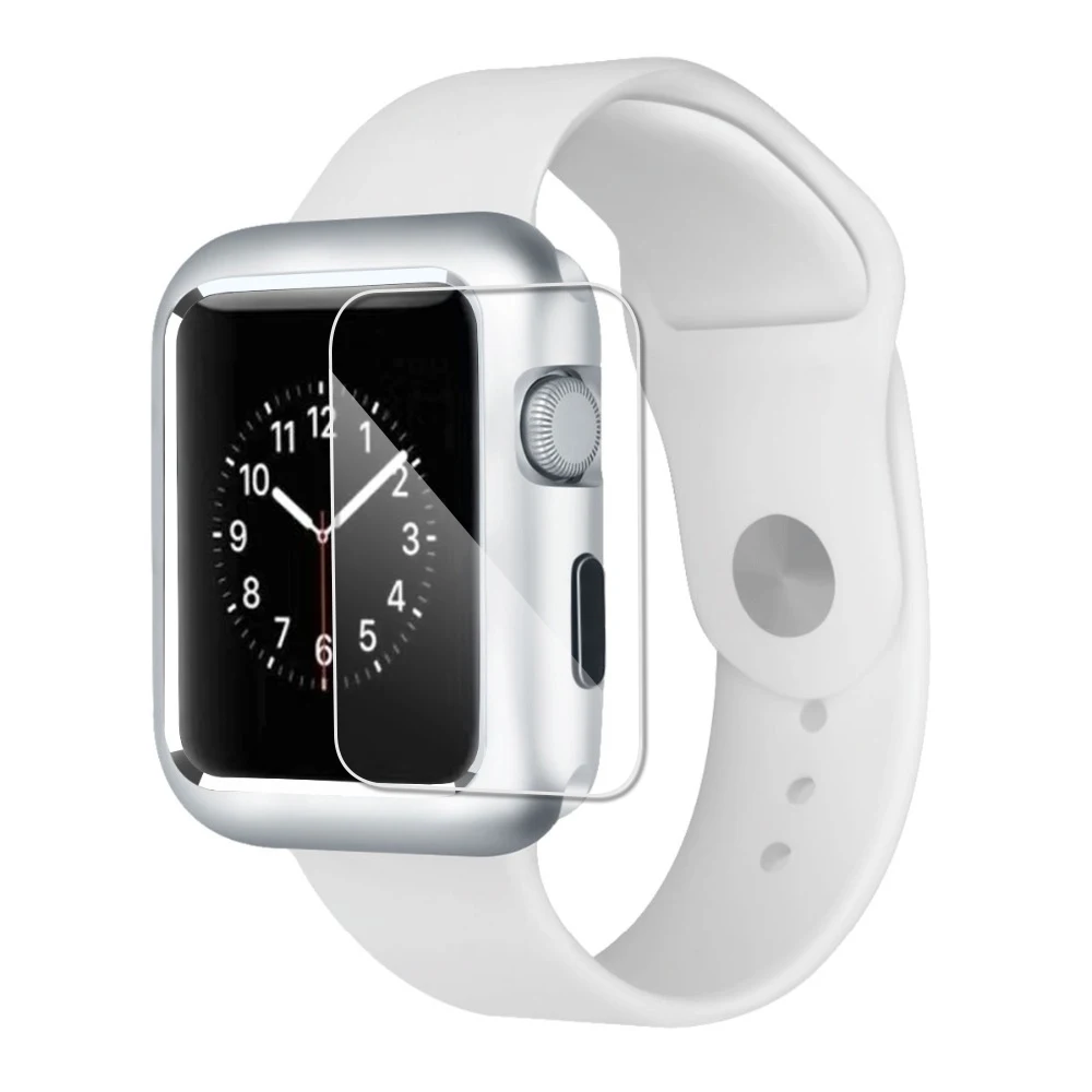 silver Магнитный чехол для apple watch, чехол для apple watch 5 4 3 44 мм/40 мм iwatch band 5 42 мм/38 мм, Защитное стекло для экрана - Цвет ремешка: silver