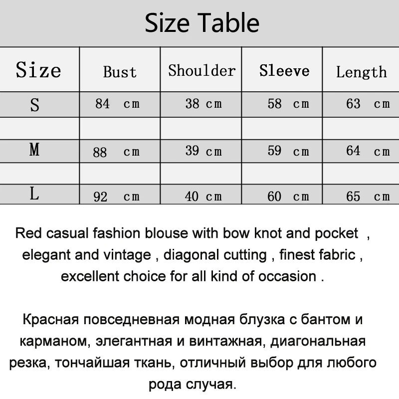 Red Chiffon Bow Knot Women Blouse With Pocket 2017 Fashion Long Sleeve Diagonal Cutting Female Shirt Vintage Tops |