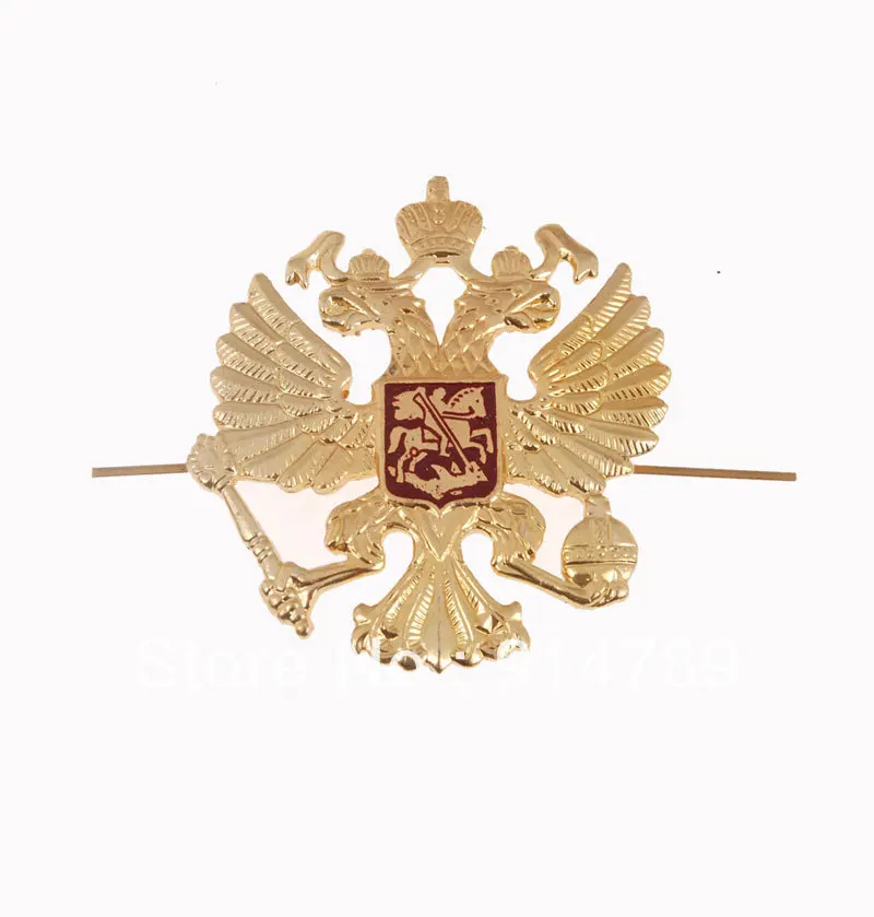 Избыточный большой двухголовый металлический значок СССР Российской Федерации