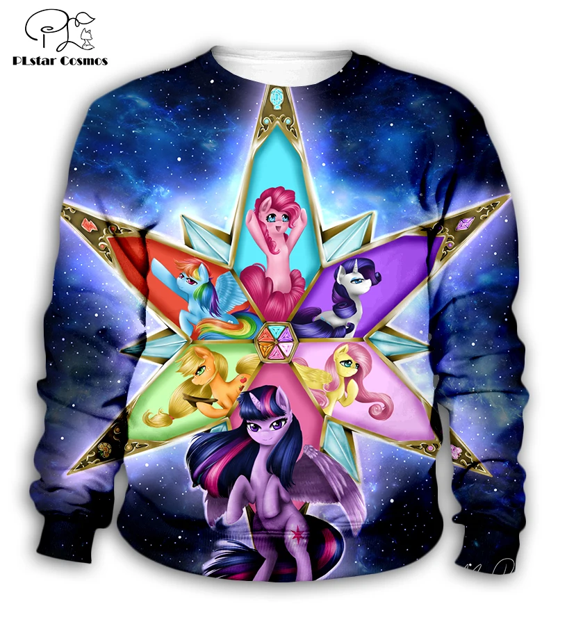 

Kids Clothes set galaxy Hoodies Spring Autumn My little Cartoon anime horse sweatshirt 3d print Girls Coats Boys Children suit