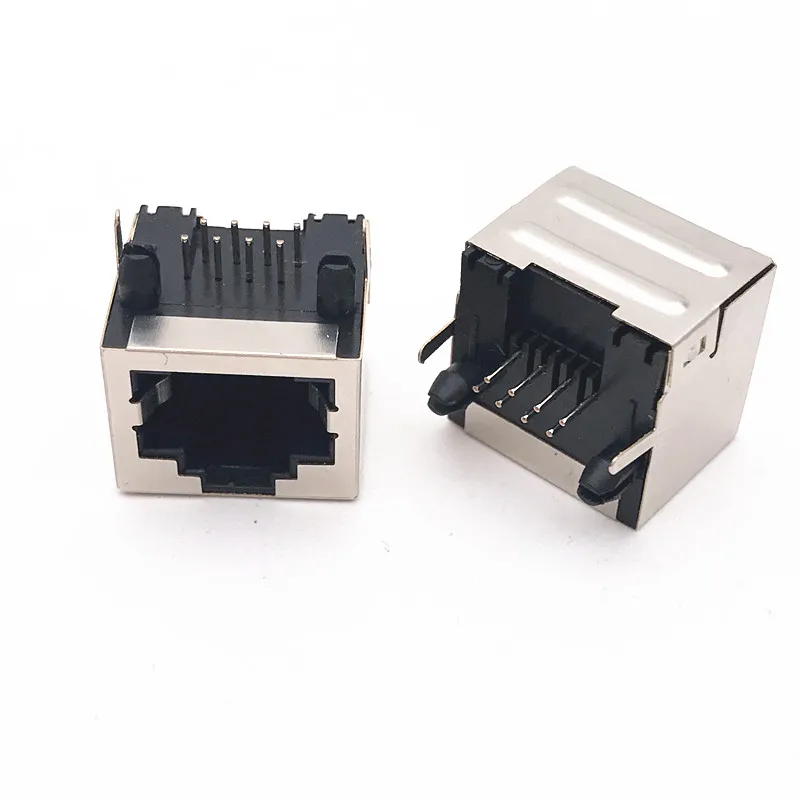 60pcs/lot New RJ45 LAN Connector Modular Network 56 90 Degree PCB Port Обустройство дома