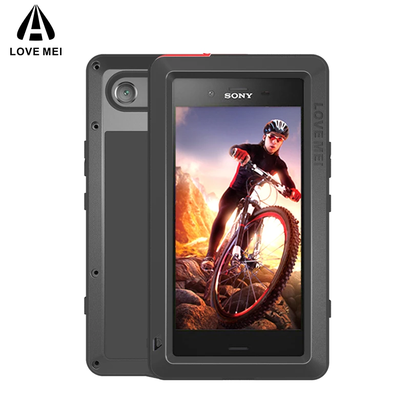 LOVE MEI Aluminum Metal Case For Sony Xperia XZ1 / Compact Armor Shockproof Life Waterproof Cover Capa | Мобильные телефоны и