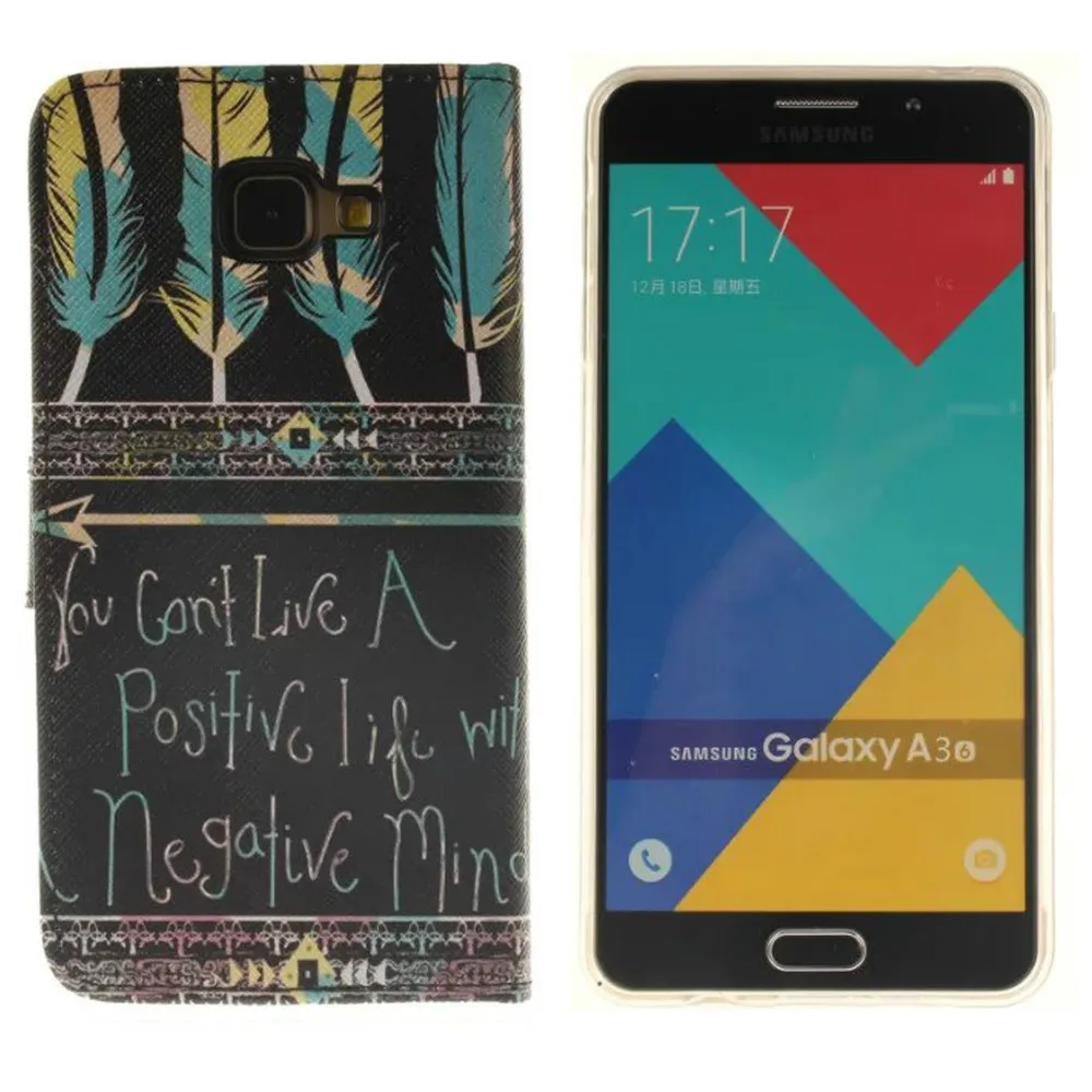 Из искусственной кожи Защитный чехол для Samsung Galaxy A3 2016 4.7 дюймов Обложка протектор