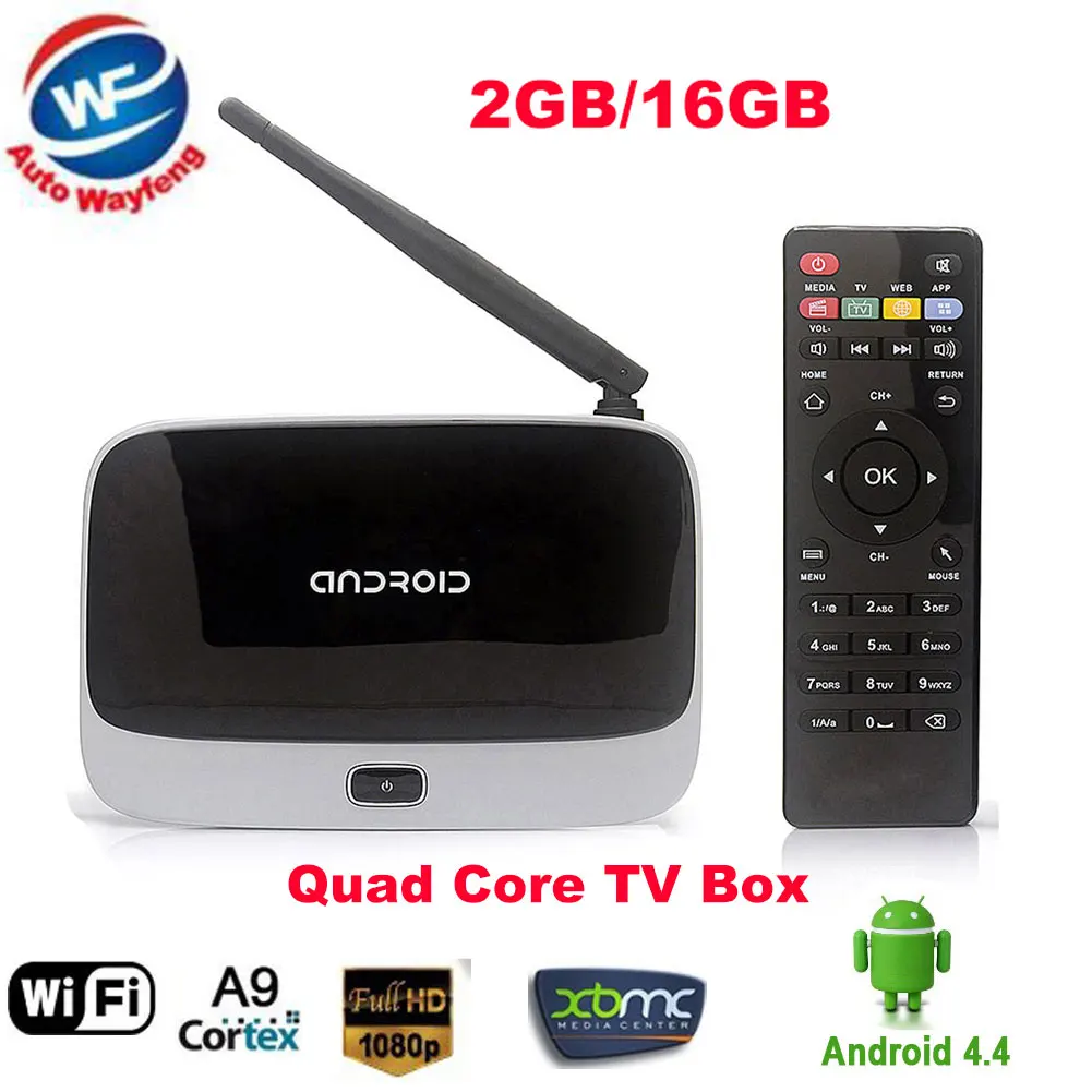 Rockchip RK3128t 4 ядра 2 г/16 г Smart Android 4.4 ТВ Box Set-top box miracast airplay Wi-Fi bluetooth ж/пульт