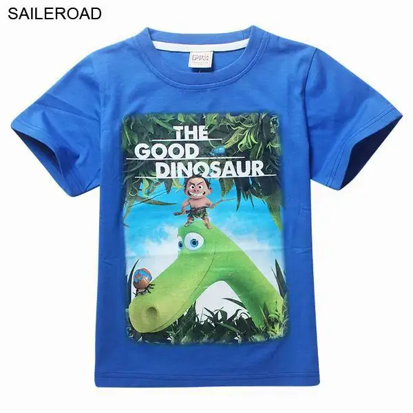 SAILEROAD 4-9age Динозавр Печати Pattern Дети Мальчик Футболка Лето Детские Дети Мальчики Топы Футболки Для Мальчиков Одежда Одежда - Цвет: 8169 blue