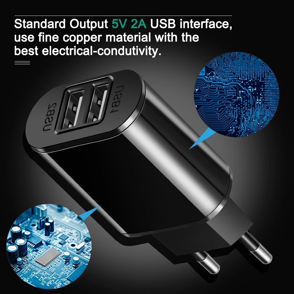 Зарядное устройство с 2 USB портами 5 В 1 А|charger for samsung|phone charger samsungusb |