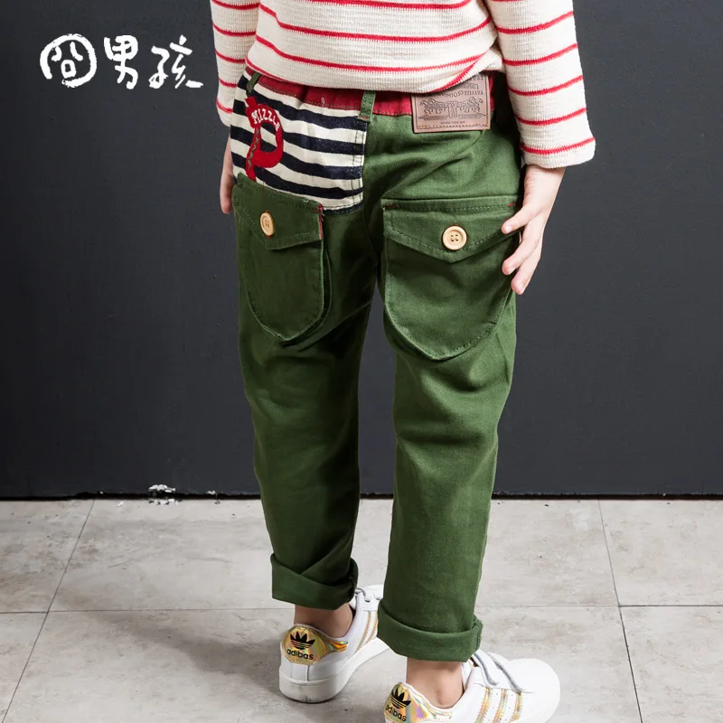 2018 модные детские штаны для мальчиков брюки повседневные пэтчворк клетчатые