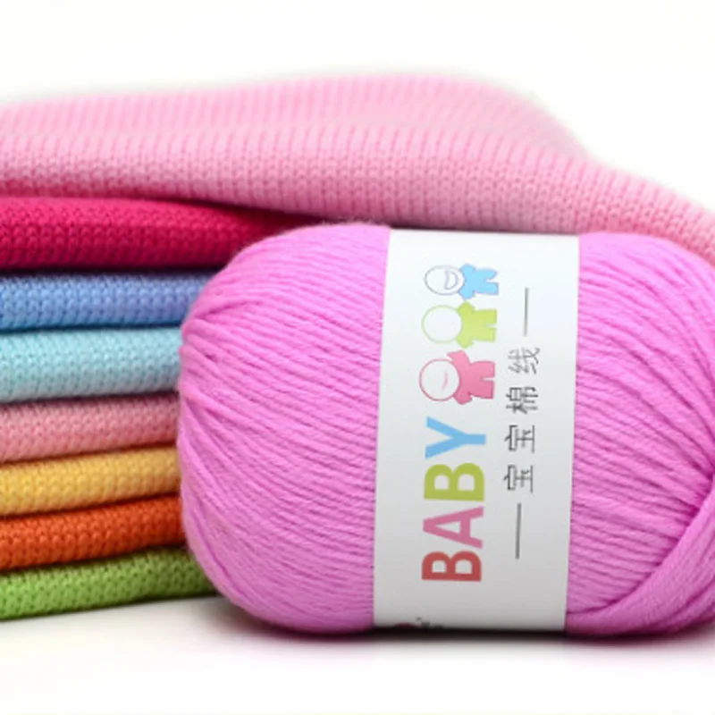 500 г/лот Детская Хлопковая пряжа ручной вязки шелк белок хлопок шерсть крючок