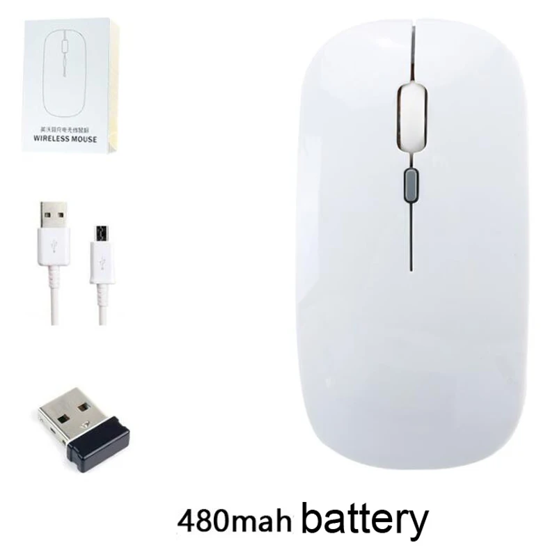 Ультратонкая оптическая беспроводная мышь USB приемник 2 4G тонкая перезаряжаемая