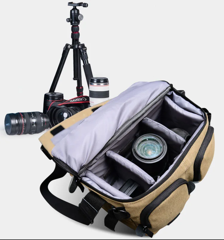 TREKGEAR NG2140 NG-W2140 DSLR холщовая камера сумка через плечо с дождевиком для Nikon Canon Gopro 70D 60D