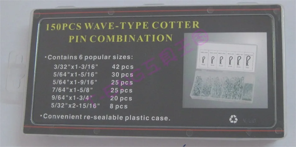 150 Pieces Wave Type Plug Pin Hitch Pins Assorting Set |