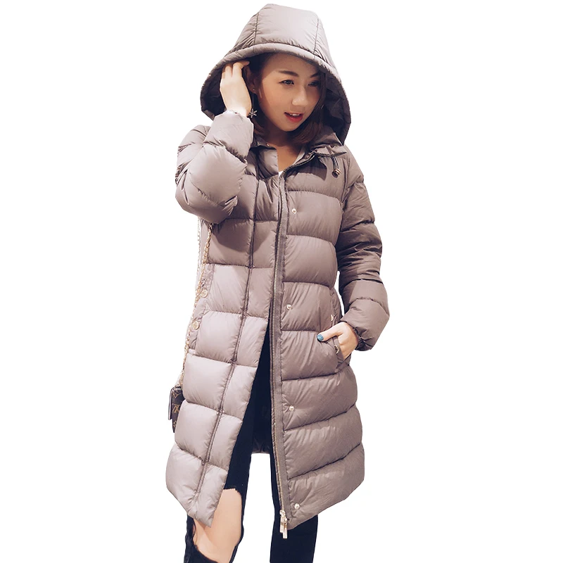 

Hooded thickening warm winter down jackets women white duck down coats outerwear 2019 autumn winter