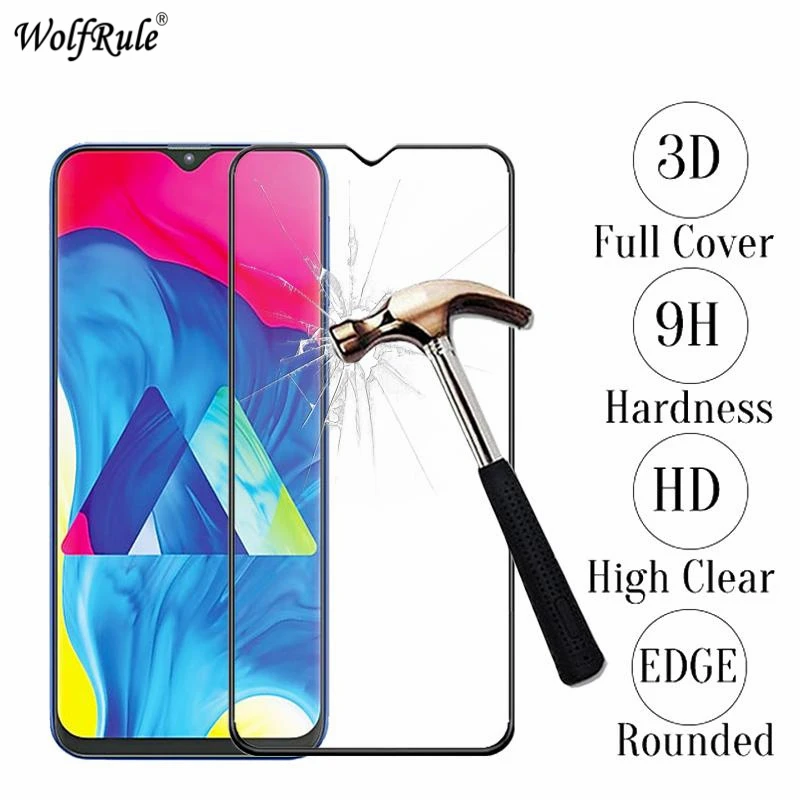2 piezas de vidrio de cubierta de pegamento completo para Samsung Galaxy M10 vidrio templado para Samsung M10 Protector de pantalla para Samsung Galaxy M10 pel&iacute;cula-1
