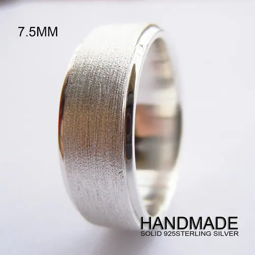 Мужское обручальное кольцо Solid 925 пробы Silver 7 5 мм|wedding band ring|men wedding ringsband ring |