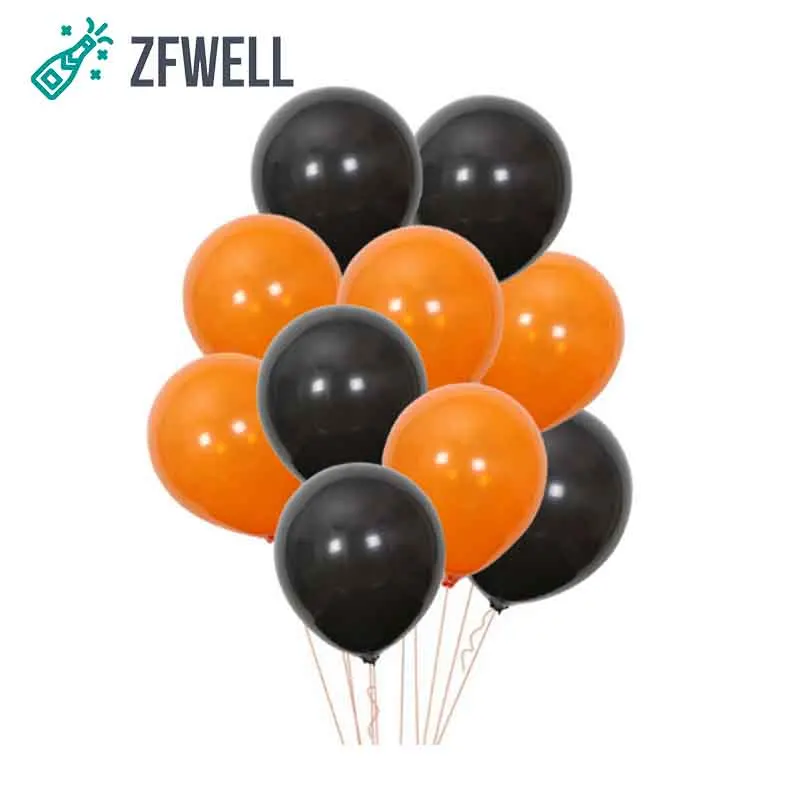 ZFWELL 12 шт./лот Хэллоуин дюймов оранжевый черный жемчужный латексный шар ночной