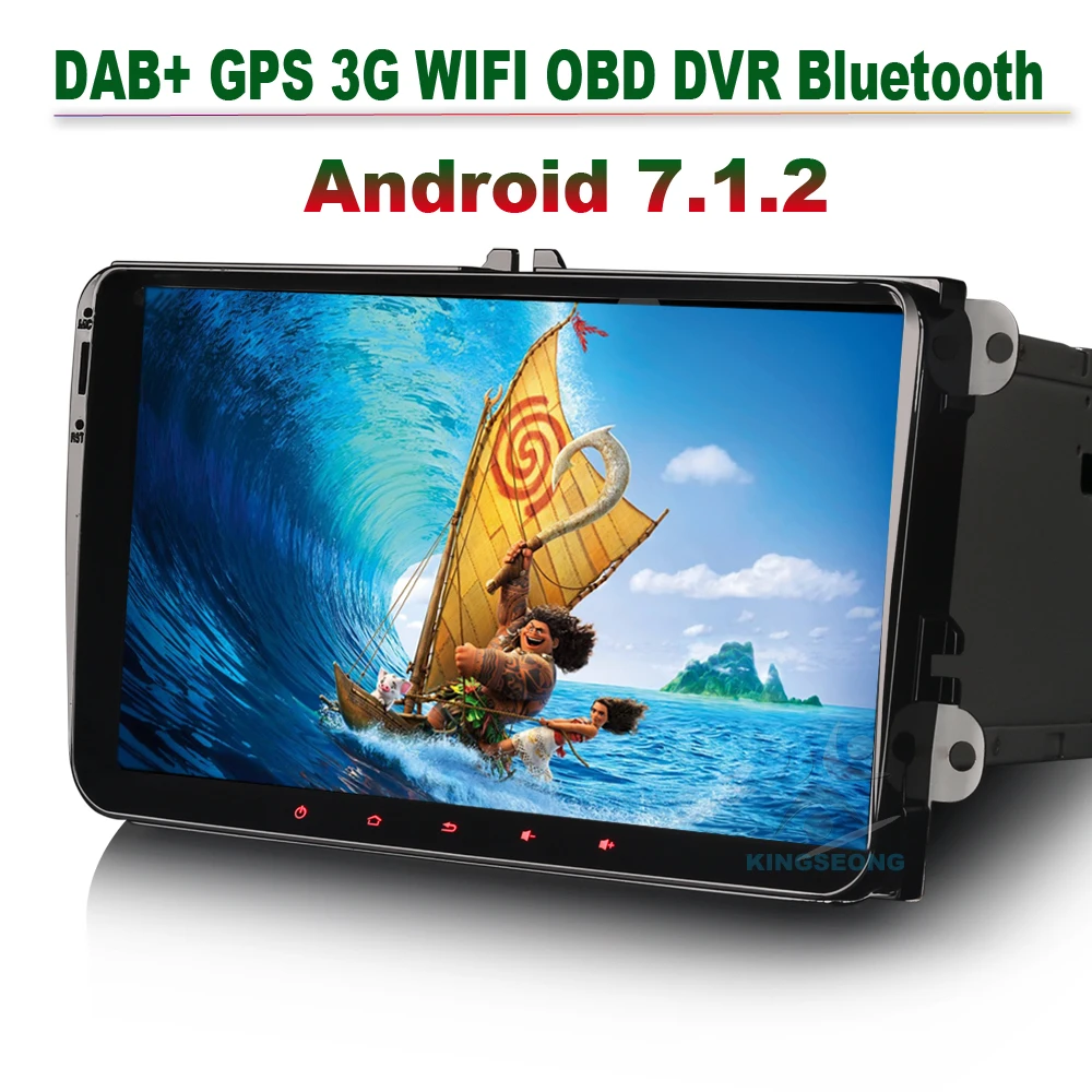 Автомагнитола DE Android 7.1.2 с GPS навигацией для Volkswagen Passat Golf Jetta Polo Touran Altea XL Octavia Combi DAB +