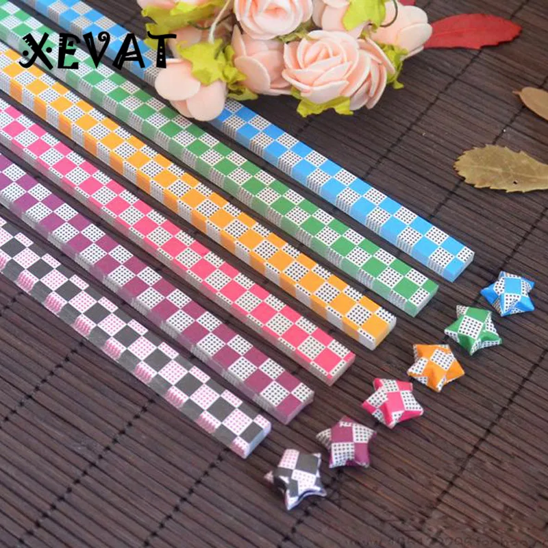 Lucky Star оригами 270 шт бумажные конфеты цветные сетки шаблон складные полосы бумага